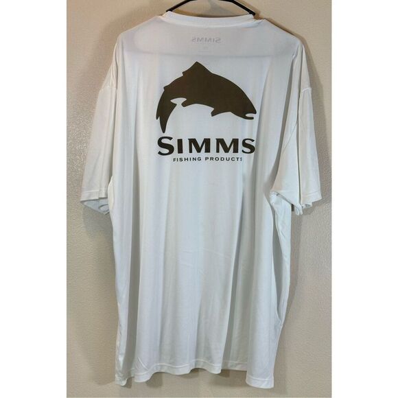 Simms Fly Fishing UPF 50+ Trout Tech White Tee T-Shirt Men’s XXL - Picture 3 of 9